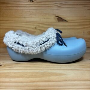 Crocs Gretel Fur Lined Insulated Clogs Baby Blue Womens Size 8 Art No. 10567